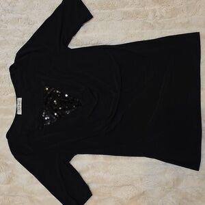 Elegant Black Sequin Sleeved Top